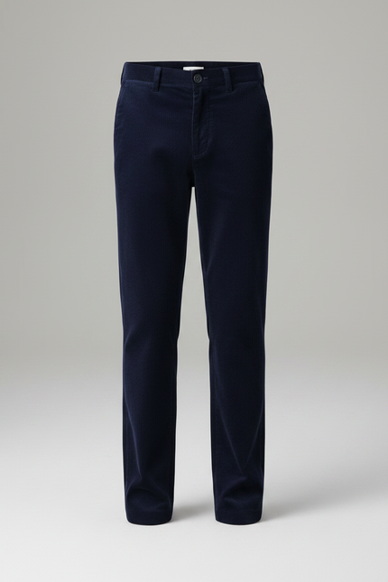 Pantalon Chino Bleu Marine Côtelé Droit Enfant - Cordé - vue 3