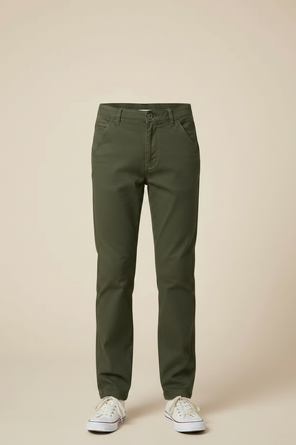 Pantalon Chino Olive - Kaki Gabardine - vue 3