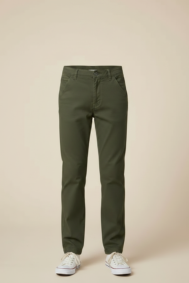 Pantalon Chino Olive - Kaki Gabardine - vue 3