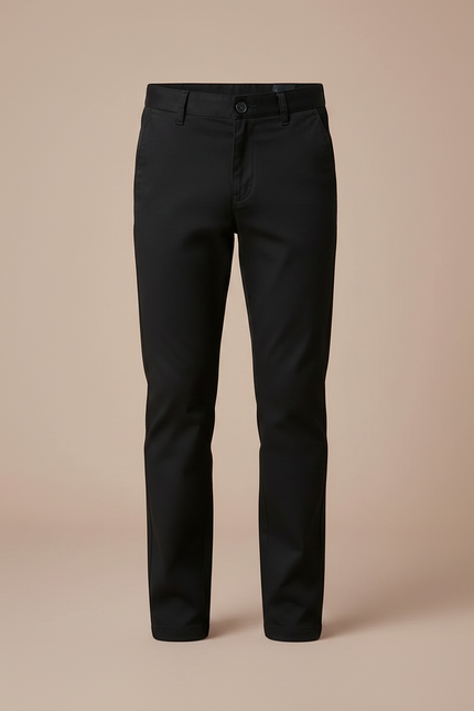 Pantalon Chino Noir Coupe Droite Enfant Coton - vue 3