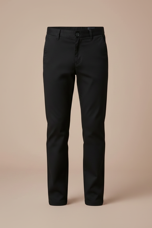 Pantalon Chino Noir Coupe Droite Enfant Coton - vue 3