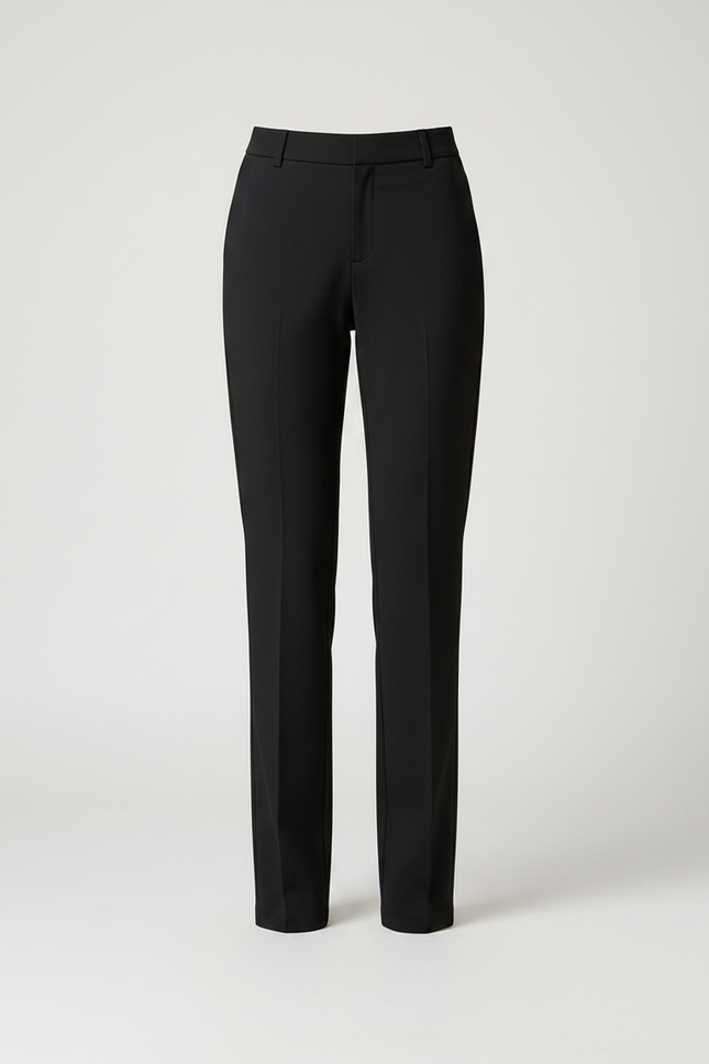 Pantalon Chino Noir Droit Taille Haute Élégant Femme - Polyester - vue 3