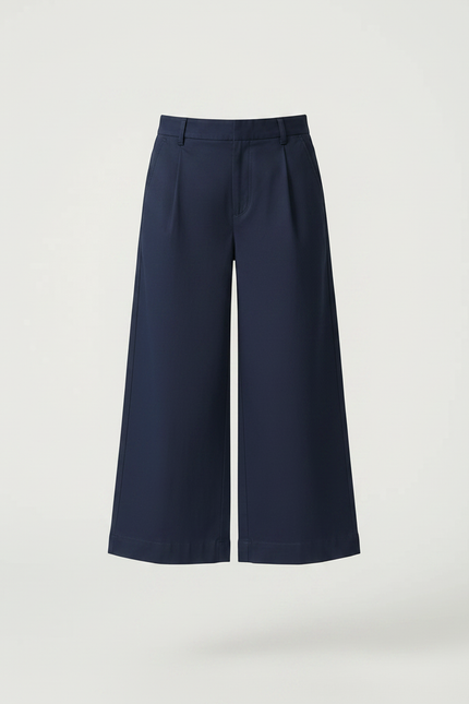 Pantalon Chino Bleu Marine Ample Coton Enfant Décontracté - vue 3