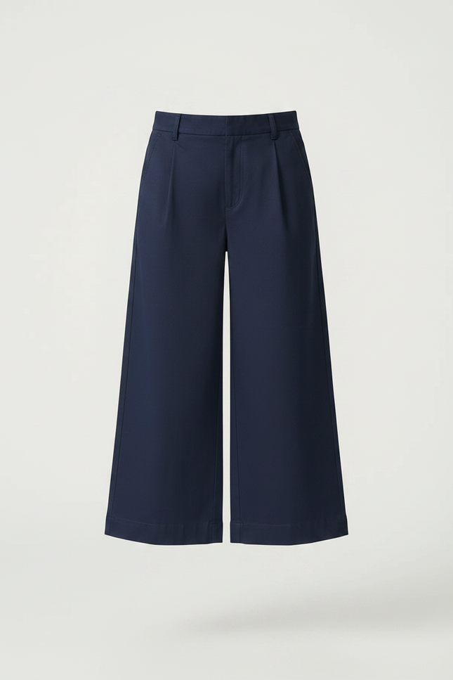 Pantalon Chino Bleu Marine Ample Coton Enfant Décontracté - vue 3