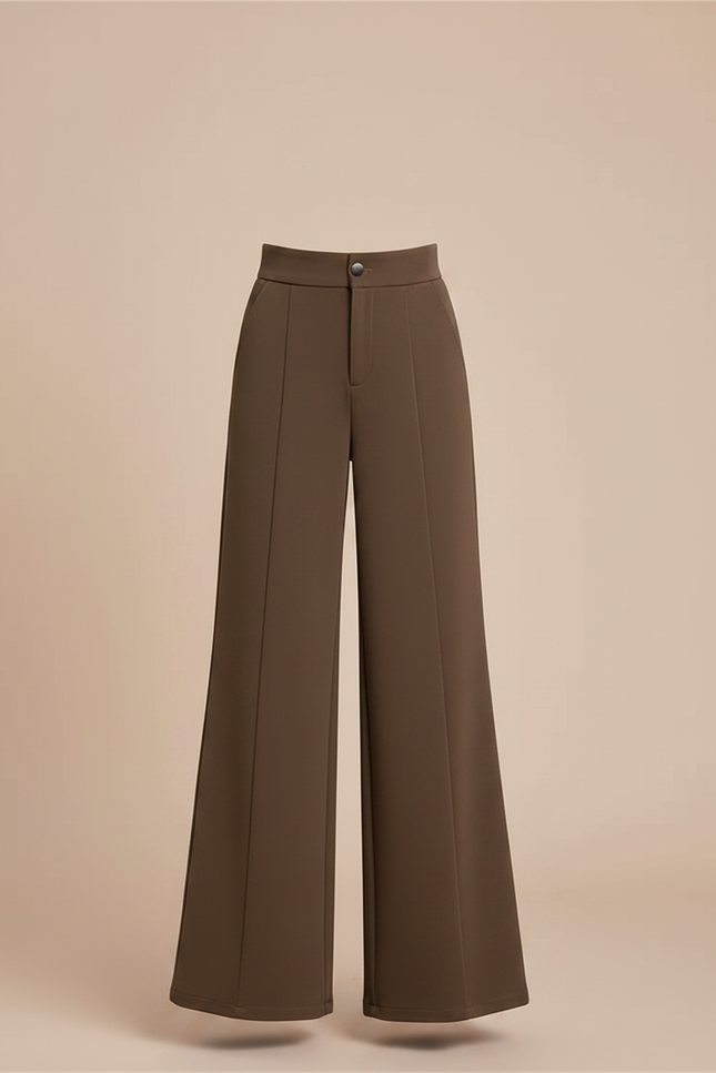 Pantalon Chino Marron Ample Taille Haute Enfant - Kaki Gabardine - vue 3