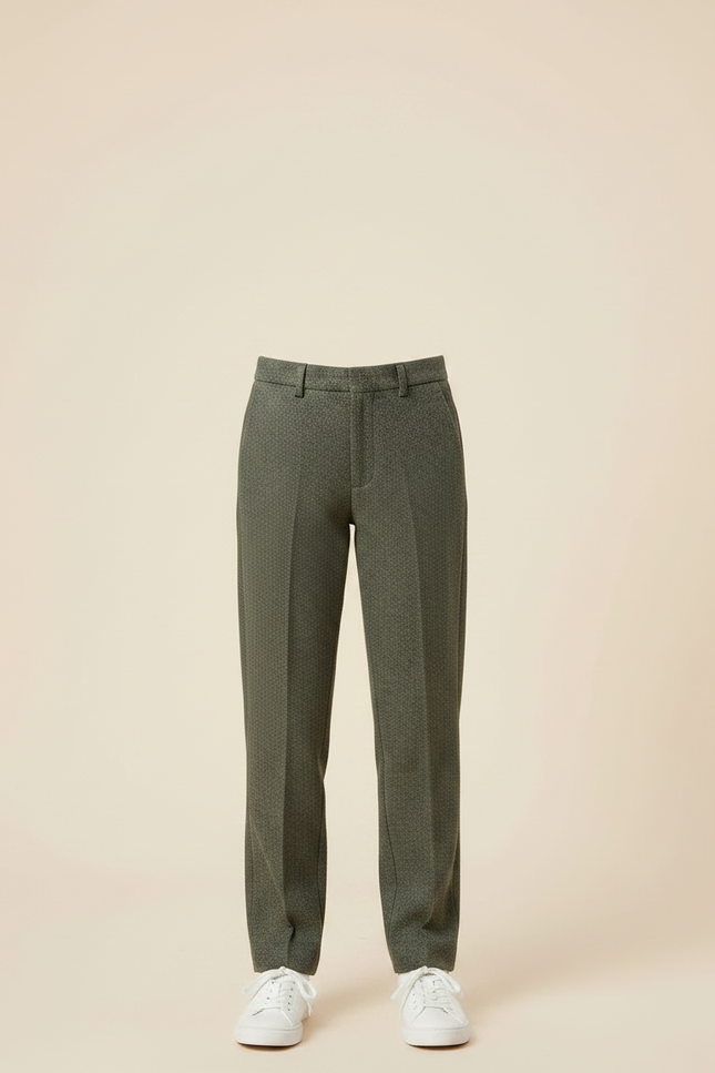 Pantalon Chino Vert Motif Discret Droit Fille - Tweed - vue 3