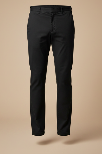 Pantalon Chino Noir Coton Droit Business - vue 3