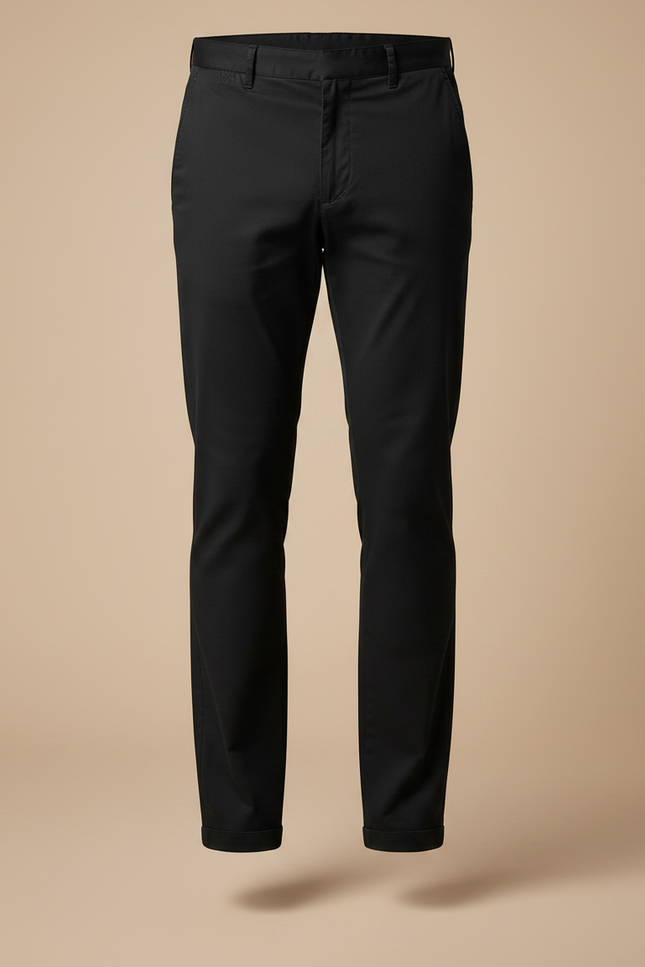Pantalon Chino Noir Coton Droit Business - vue 3