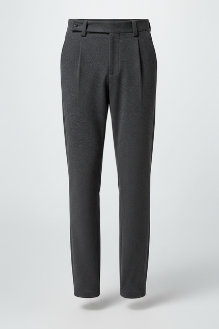 Pantalon Chino Gris Laine Droit Homme Élégant - vue 3