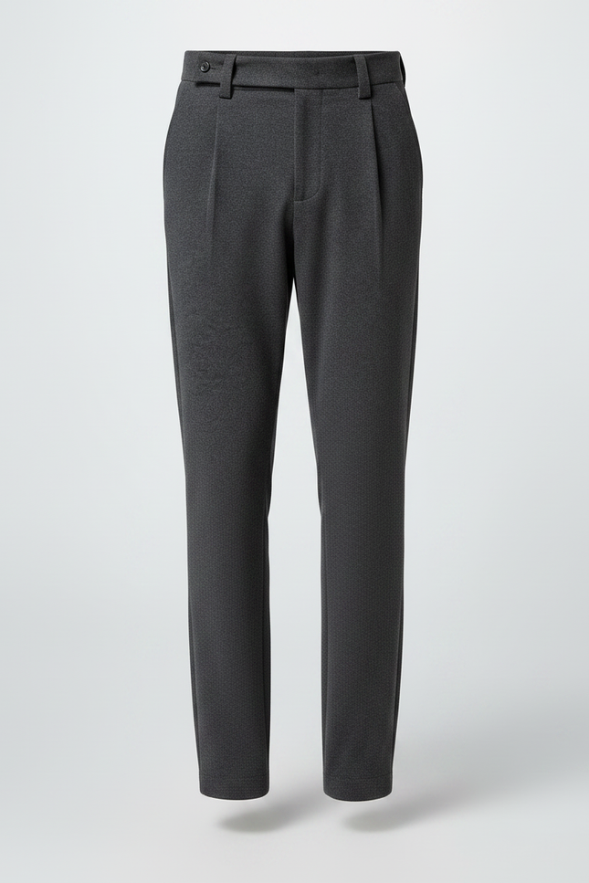 Pantalon Chino Gris Laine Droit Homme Élégant - vue 3