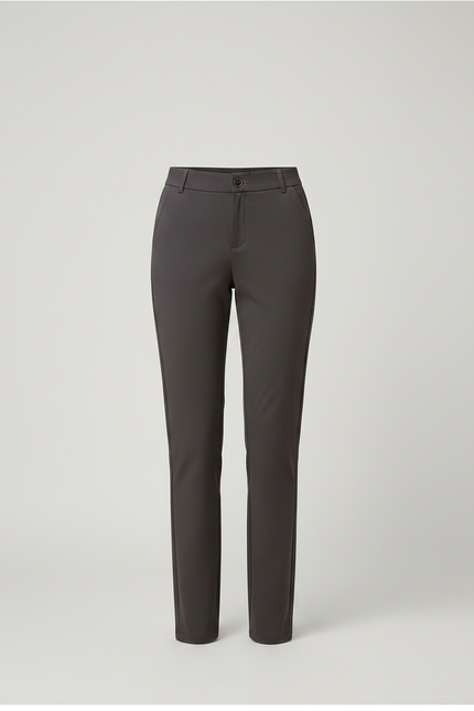 Pantalon Chino Gris Droit Extensible Formel Femme - Polyester - vue 3