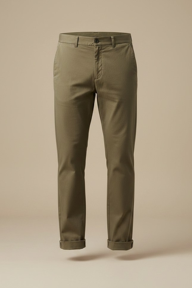 Pantalon Chino Vert Kaki Homme - Coton - vue 3