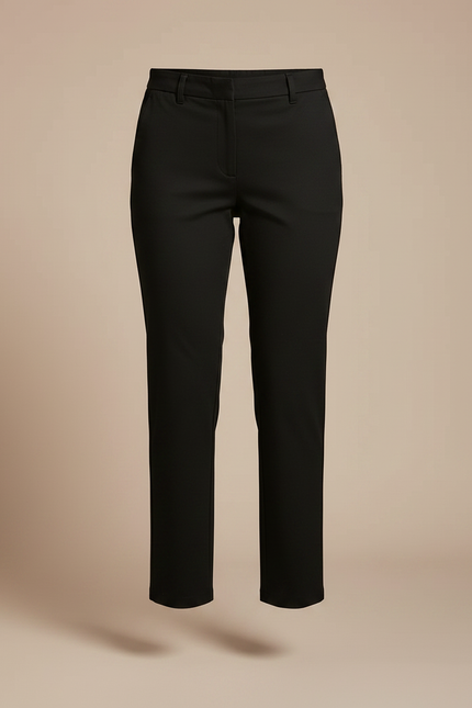 Pantalon Chino Noir Court Décontracté Femme Élégant - Coton - vue 3