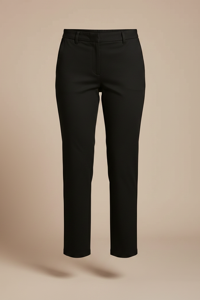 Pantalon Chino Noir Court Décontracté Femme Élégant - Coton - vue 3