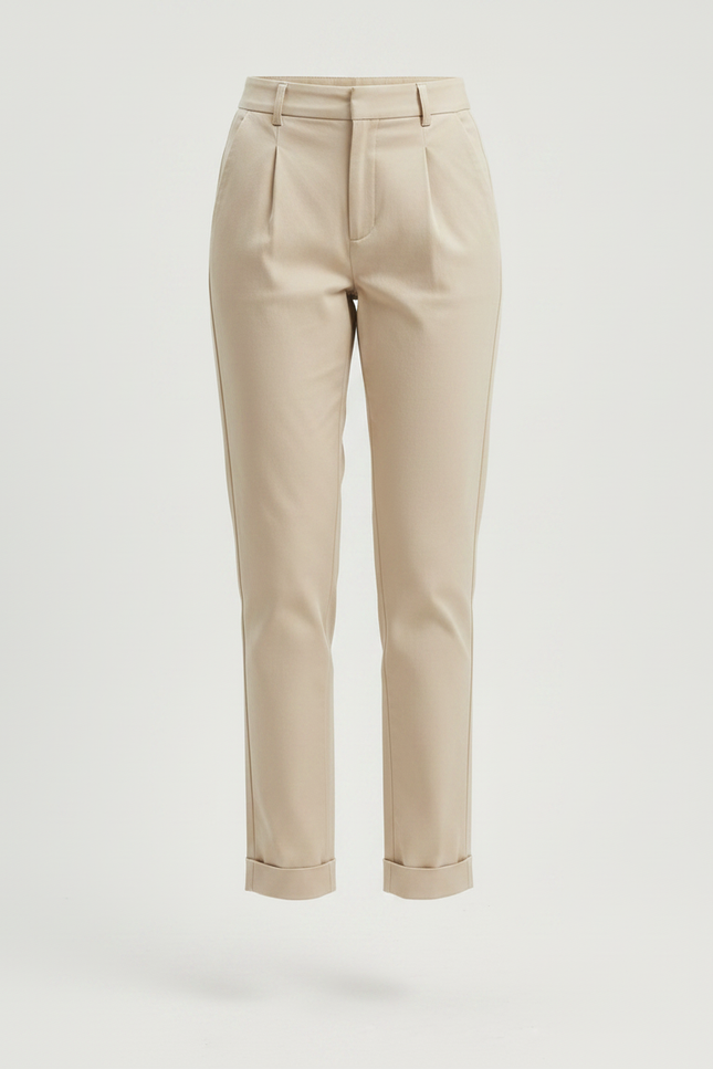 Pantalon Chino Beige Coton Décontracté Femme - vue 3