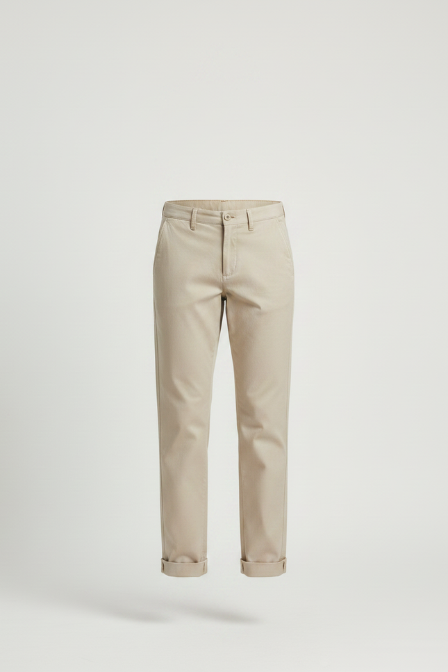 Pantalon Chino Femme Beige Tapered - Gabardine - vue 3