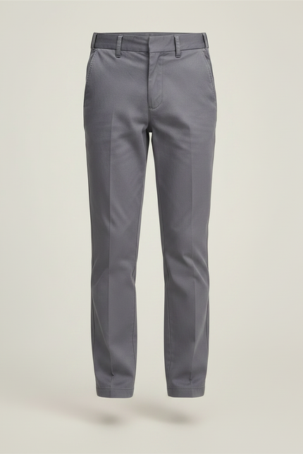 Pantalon Chino Gris Garçon Droit Coton Élégant - vue 3