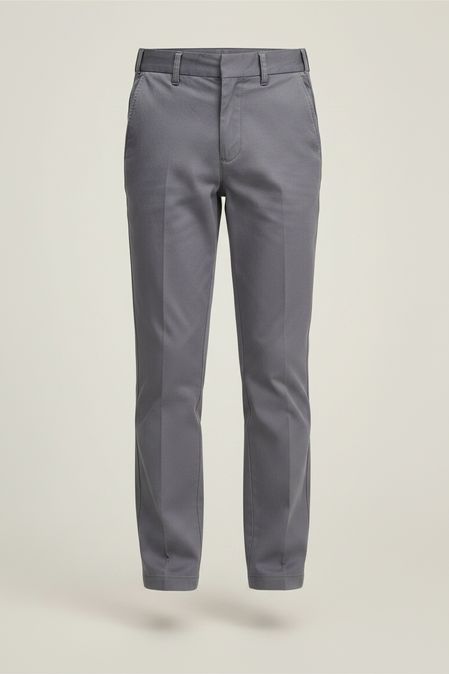 Pantalon Chino Gris Garçon Droit Coton Élégant - vue 3