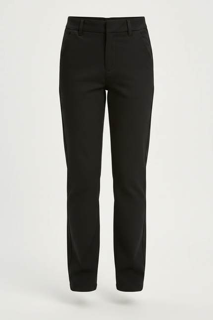 Pantalon Chino Noir Coupe Droite Décontracté Fille - Gabardine - vue 3