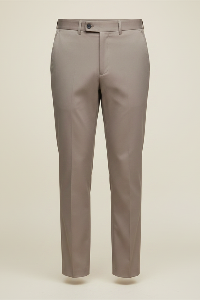 Pantalon Chino Beige Slim Stretch Homme Élégant - Gabardine - vue 3