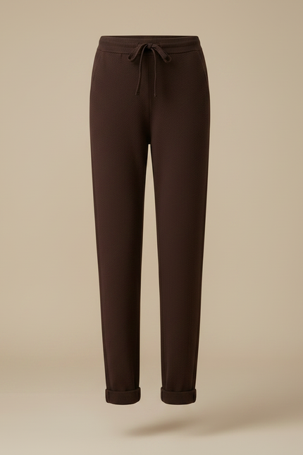 Pantalon Chino Marron Tricoté Confortable Femme - Maille - vue 3