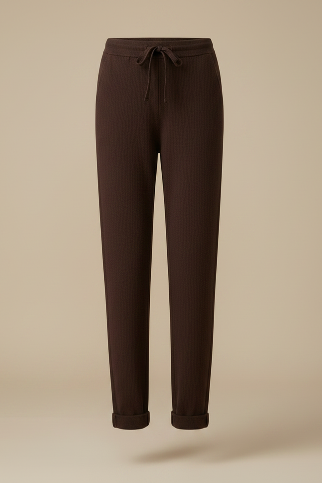 Pantalon Chino Marron Tricoté Confortable Femme - Maille - vue 3