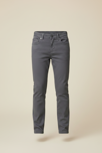 Pantalon Chino Gris Slim Coton Garçon Décontracté - vue 3