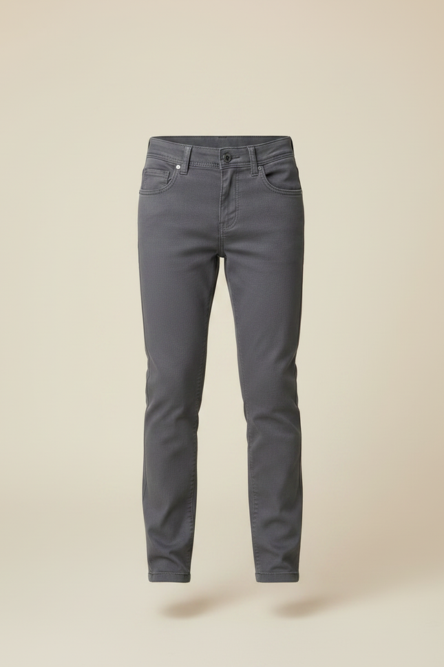 Pantalon Chino Gris Slim Coton Garçon Décontracté - vue 3