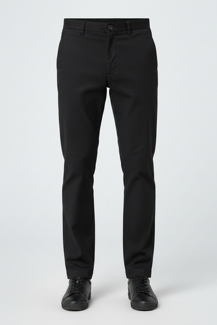 Pantalon Chino Noir Coton Droit Confortable Homme - vue 3