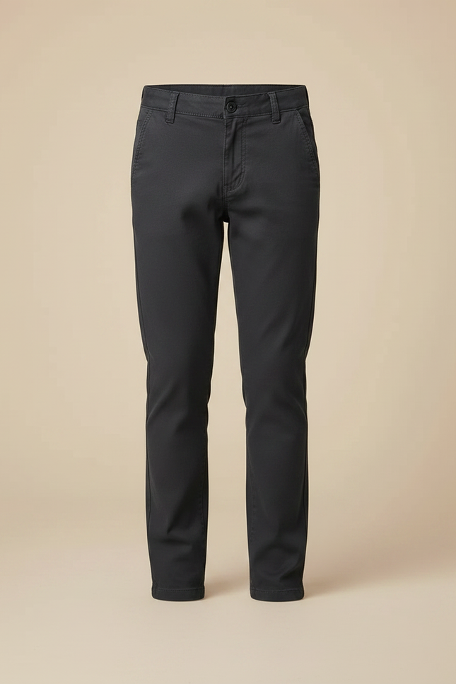 Pantalon Chino Gris Anthracite Coton Slim Garçon - vue 3