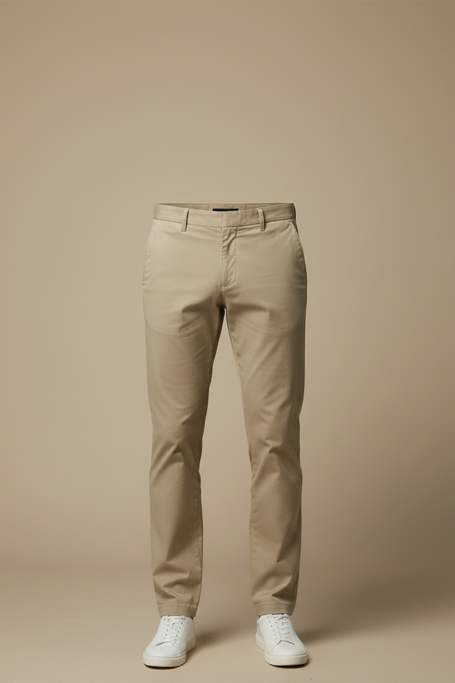 Pantalon Chino Beige Homme Coupe Droite Décontracté - Gabardine - vue 3