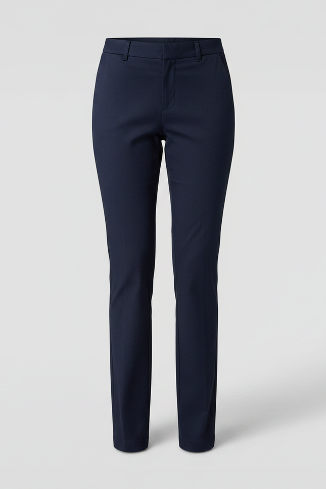 Pantalon Chino Bleu Marine Slim Ajusté Femme Élégant - Gabardine - vue 3