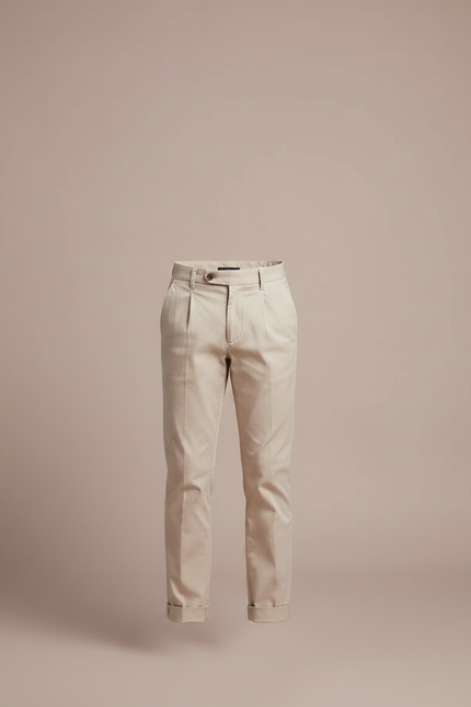 Pantalon Chino Beige Plissé Droit Enfant Élégant - Gabardine - vue 3
