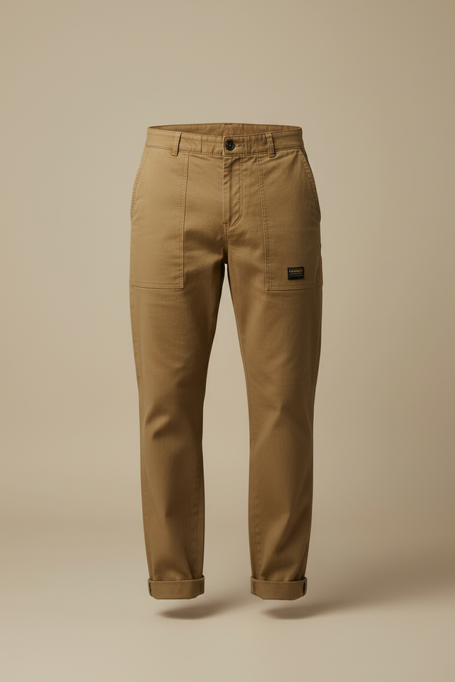 Pantalon Cargo Chino - Kaki Gabardine - vue 3