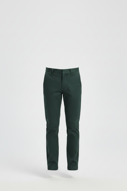 Pantalon Chino Vert Foncé Coupe Droite Confortable Garçon - Coton - vue 3