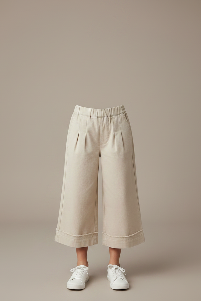 Pantalon Chino Beige Coton Ample Fille Décontracté - Gabardine - vue 3