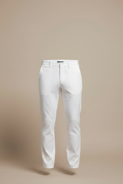 Pantalon Chino Blanc Homme Slim Élastique Décontracté Élégant - Polyester - vue 3