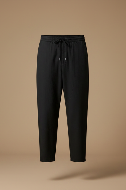 Pantalon Chino Noir Coton Ample Décontracté Homme - vue 3