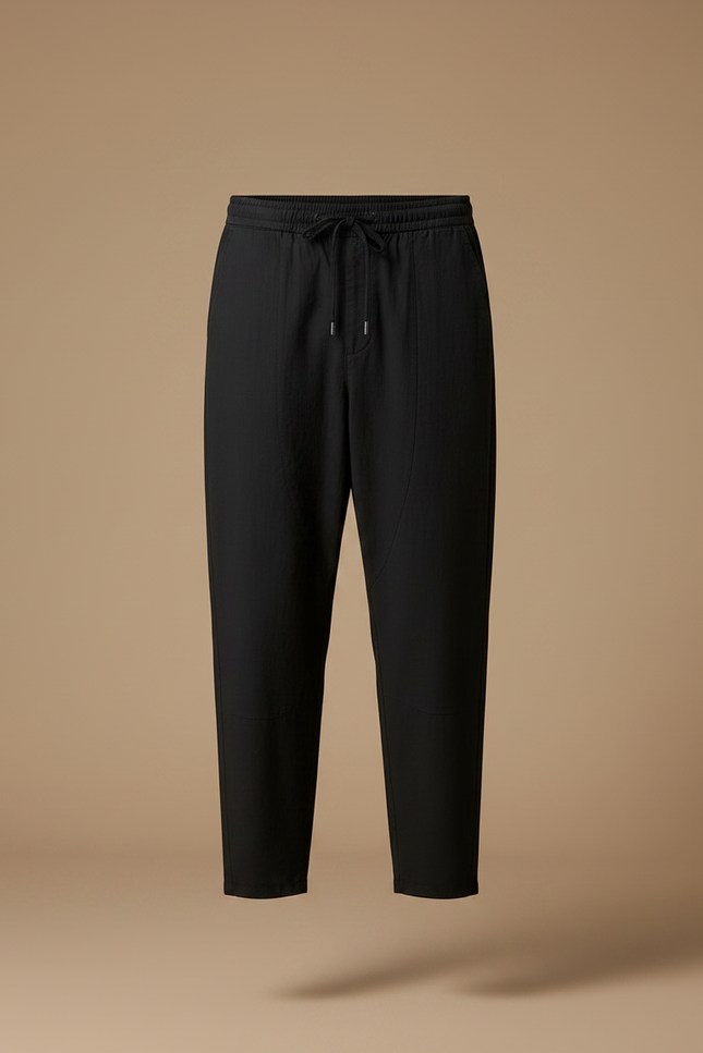 Pantalon Chino Noir Coton Ample Décontracté Homme - vue 3