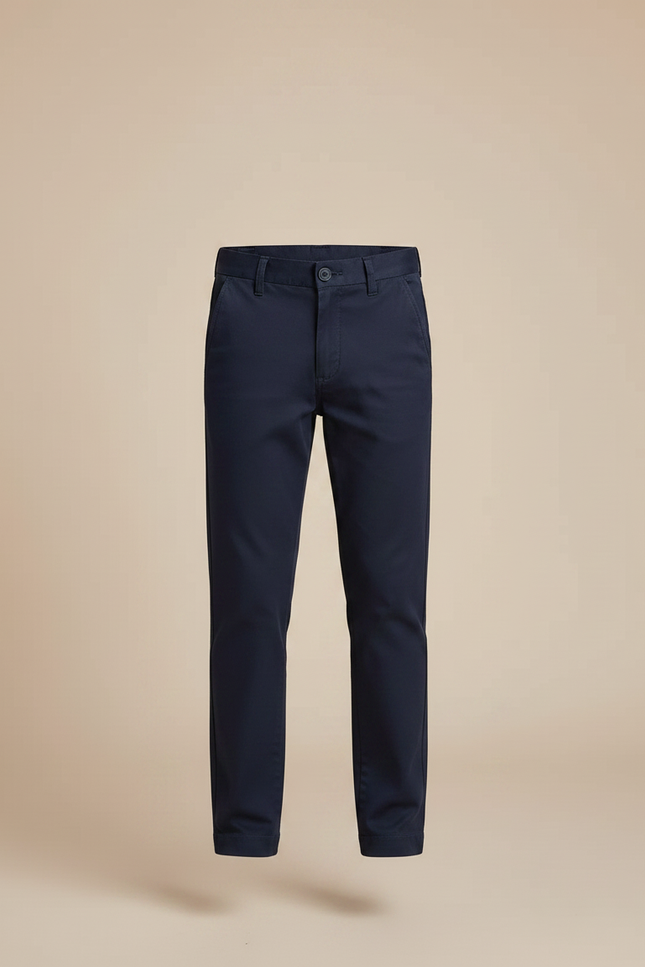 Pantalon Chino Marine Coton Garçon Décontracté Ajusté - vue 3