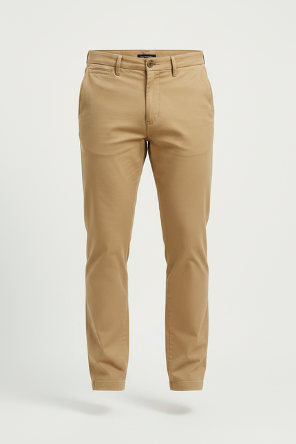Pantalon Chino Kaki Coton Décontracté Homme Droit - vue 3