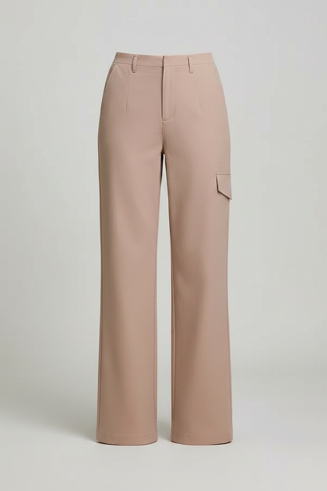 Pantalon Chino Cargo Effet Decontracte - Beige Gabardine - vue 3