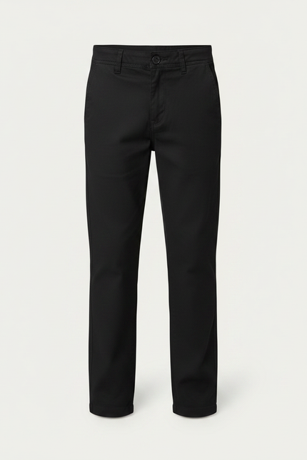 Pantalon Chino Noir Garçon Classique Uni Coton - vue 3