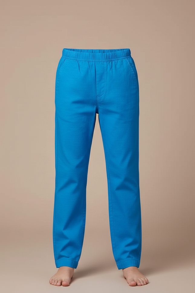 Pantalon Chino Bleu Coton Ample Enfant Décontracté - vue 3