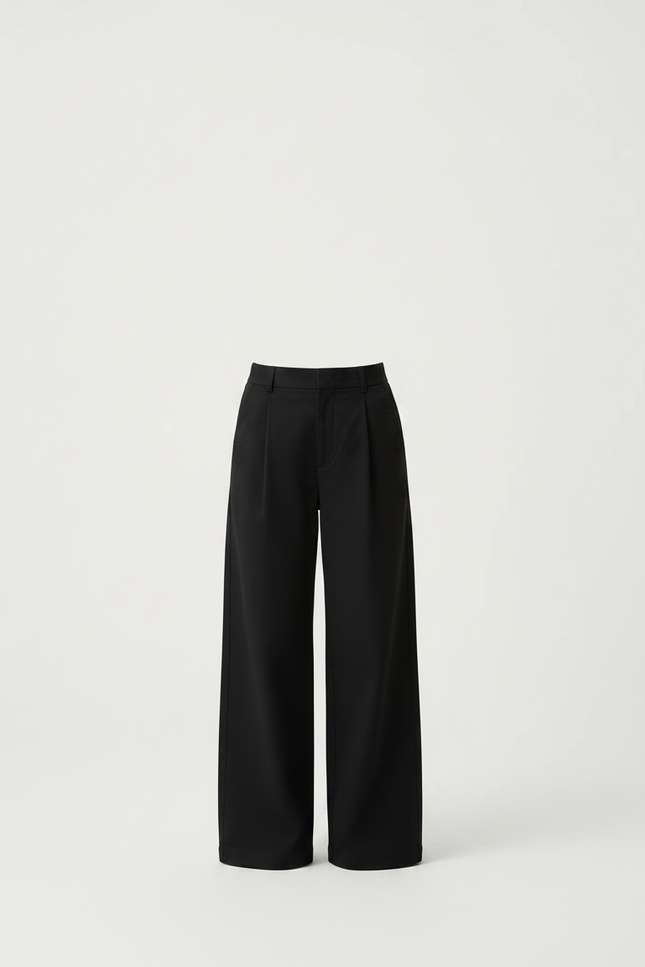 Pantalon Chino Noir Ample Plissé Décontracté Enfant - Polyester - vue 3