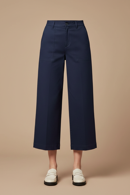 Pantalon Chino Femme Bleu - Marine Gabardine - vue 3