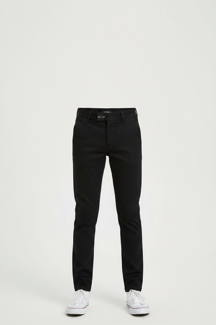 Pantalon Chino Noir Slim Coton Élégant Garçon - vue 3