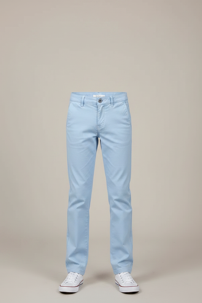 Pantalon Chino Bleu Ciel Coton Droit Garçon - vue 3