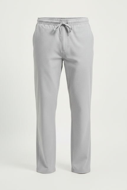 Pantalon Chino Gris Coton Décontracté Ample Homme - vue 3