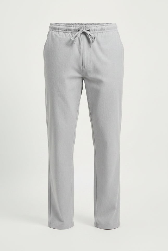 Pantalon Chino Gris Coton Décontracté Ample Homme - vue 3
